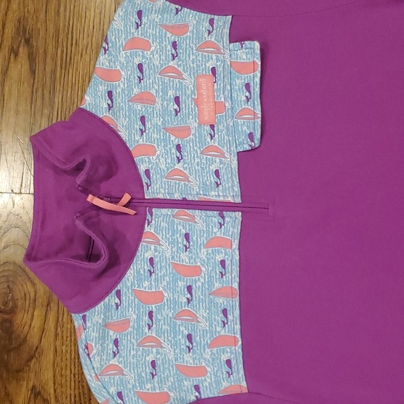 Womens Simply Southern purple 1/4 pullover sailboat print size L - Picture 2 of 5